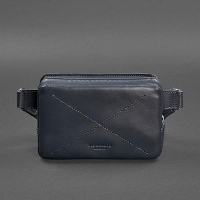 Шкіряна поясна сумка Dropbag Mini темно-синя, натуральна шкіра Krast