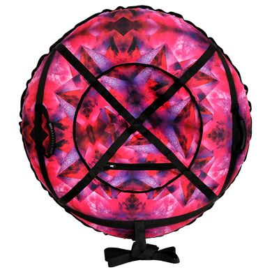 Санки ватрушка 100 см "рожевий кристал" (Оксфорд, ПВХ) бублик для снігу