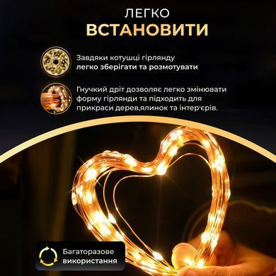Гірлянда роса 10 метрів USB на 100 led світлодіодів крапля на зеленому дроті USB100L10MGY