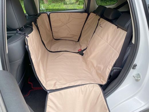 Автогамак Трансформер для Собак Happy Travel Beige з захистом дверей 120х145см