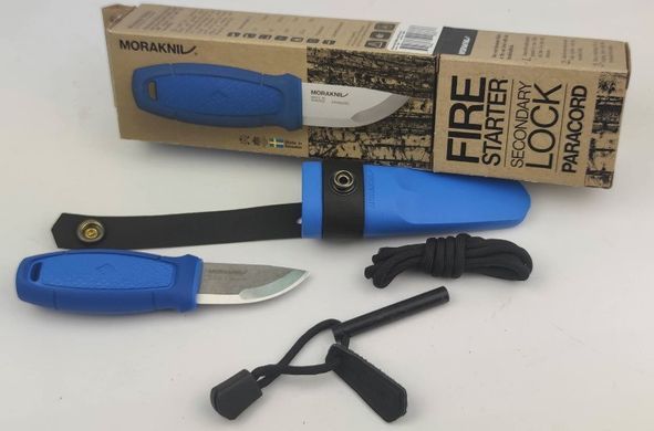 Ніж Morakniv Eldris 1.0 Colour Blue (12631) + кресало, паракорд та застібка
