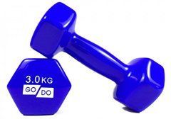 Гантелі для фітнесу вінілові 3 кг 2 шт. набір FORTE GO DO GD3B синій