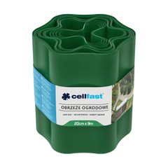 Cellfast Стрічка газонна, бордюрна, хвиляста, 20см x 9м, зелена, Зелений