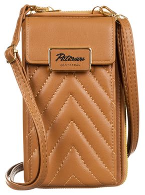 Сумка-гаманець жіноча із екошкіри з кишенею для телефону Peterson PTN M-10 бежева