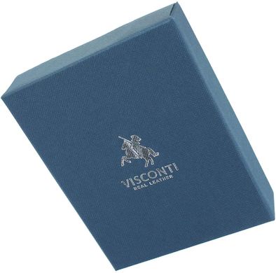 Кошелек мужской кожаный Visconti PLR70 Piana c RFID Black-Steel Blue