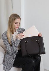 Жіноча шкіряна сумка Business темно-коричнева Краст, натуральна шкіра Краст