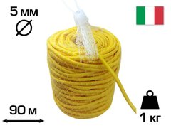 Кембрик, пластикова зав'язка, Жовта, 5мм, EXTRA (23FIPEGRV5), 1кг, 90м, CORDIOLI (450Y)