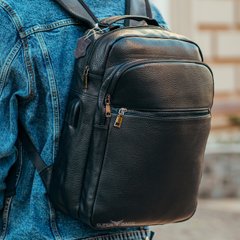Чоловічий шкіряний рюкзак для поїздок Tiding Bag B72-57757 чорний