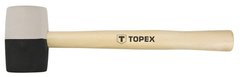 Topex Киянка гумова, 450г, 58мм, рукоятка дерев'яна, чорно-білий