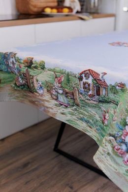 Великодня гобеленова скатертина на стіл Настрій 135х140 см, 140, Пасха