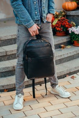 Чоловічий шкіряний рюкзак для поїздок Tiding Bag B72-57757 чорний