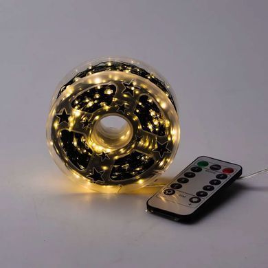 Новорічна гірлянда кімнатна Роса з пультом 100 м 1000 LED нитка зелений провід Жовте сяйво 1000L100MGY