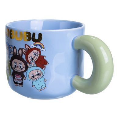 Чашка порцелянова Labubu Bring Joy 400 (мл) подарункова кружка прикольна чашка для дітей на подарунок FM-22C, Блакитний