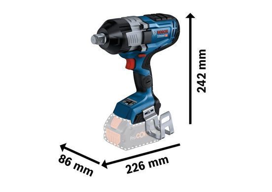 Гайковерт акумуляторний ударний GDS 18V-1600 HC Bosch + Bluetooth (2х8.0Ah АКБ та ЗУ) (06019M1002)