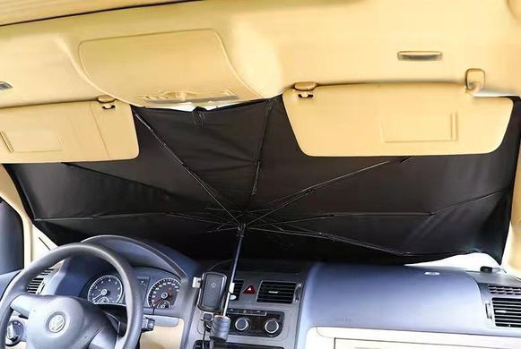 Зонт для автомобиля солнцезащитная шторка на лобовое стекло 85*145 D2093EL черный