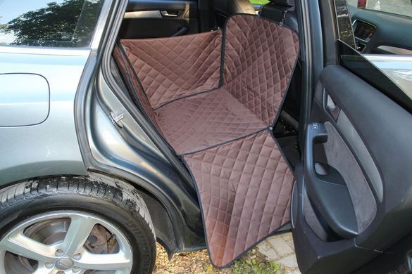 Автогамак для cобак Elegant Brown mini 1/2 заднего сиденья 60x145 см