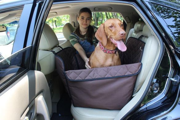 Автогамак для cобак Elegant Brown mini 1/2 заднего сиденья 60x145 см