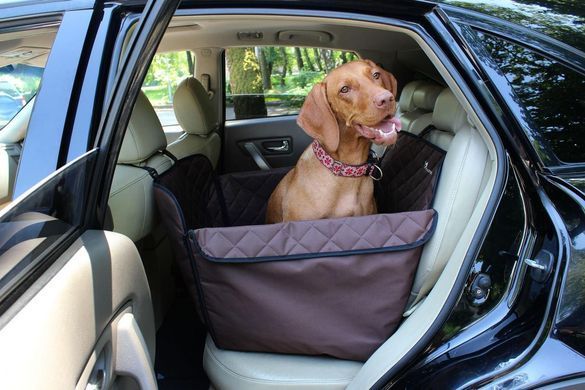 Автогамак для cобак Elegant Brown mini 1/2 заднего сиденья 60x145 см