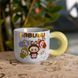 Чашка порцелянова Labubu Bring Joy 400 (мл) подарункова кружка прикольна чашка для дітей на подарунок FM-22C, Блакитний