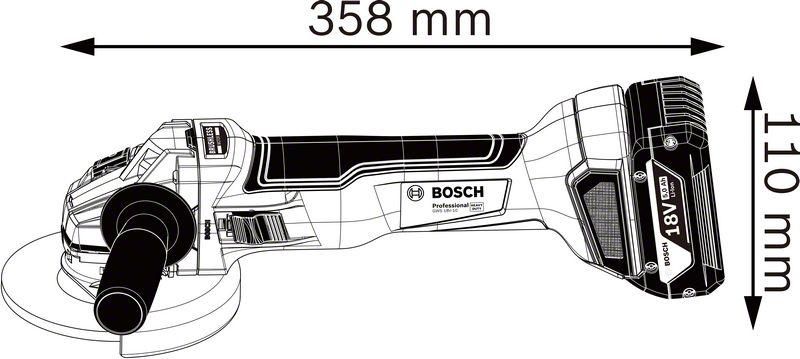 Акумуляторна безщіткова кутова шліфувальна машина Bosch GWS 18V-10 (06019J4002) (Solo - без аку та ЗП)