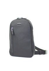 Чоловіча шкіряна сумка Chest bag чорна флотар