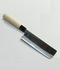 Ніж кухонний Nakiri 165 мм лезо (для овочів та зелені), Shirogami #2, ручка - магнолія, HONMAMON (4580149740297)