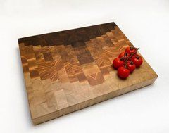Торцовочная доска для нарезки LUXURY ШЕФ 450 х 350 х 50 мм (GRADIENT Дуб-Орех-Ясень-Граб) (T4535050G)