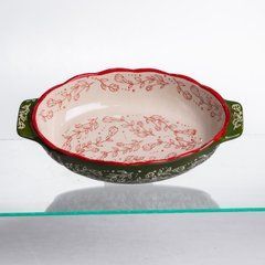 Форма для запекания Vintage 25&times;15&times;5 (см) овальная с ручками Зеленая HM05-01