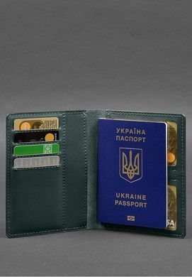 Кожаная обложка-органайзер для документов 6.1 зеленый краст