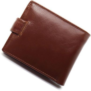 Коричневое мужское портмоне из натуральной кожи с фиксацией ST Leather ST103