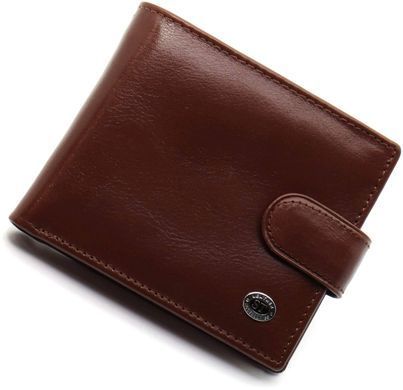 Коричневое мужское портмоне из натуральной кожи с фиксацией ST Leather ST103
