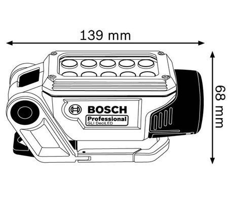 Світлодіодний ліхтар Bosch GLI DeciLED 10,8 V (без АККУ. та ЗУ), Синий