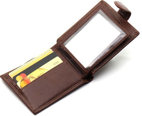 Коричневое мужское портмоне из натуральной кожи с фиксацией ST Leather ST103