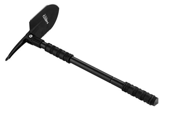Neo Tools 63-122 Лопата туристична, 63см, 8в1, пила, кирка, відкривалка для пляшок, кремінь,