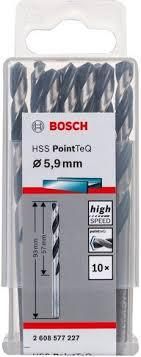 Свердла Bosch HSS-PointTeQ, 5,9×57×93 мм, 10 шт (2608577227)