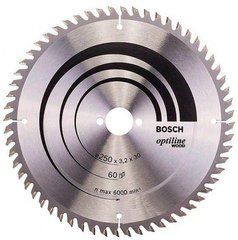 Пиляльний диск Bosch Optiline Wood 250&times;3,2&times;30 мм, 60 KW (2608640665)