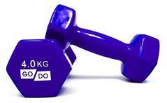 Гантелі для фітнесу вінілові 4 кг 2 шт. набір FORTE GO DO GD4B синій