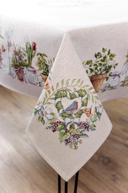 Скатертина гобеленова на стіл GARDEN 136х136 см, Разные цвета, 136