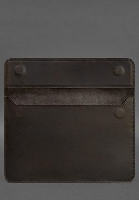 Шкіряний чохол-конверт на магнітах для MacBook 15 дюйм Темно-коричневий