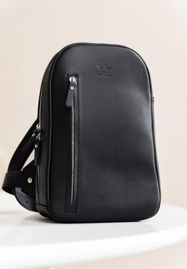 Чоловіча шкіряна сумка Chest bag чорна