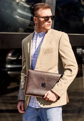 Шкіряний чохол для MacBook 13 дюйм Темно-коричневий Crazy Horse, натуральна шкіра Crazy Horse