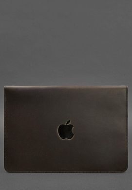 Шкіряний чохол-конверт на магнітах для MacBook 15 дюйм Темно-коричневий