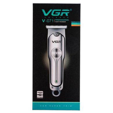 Машинка для стрижки волосся акумуляторна Сріблястий VGR V-071