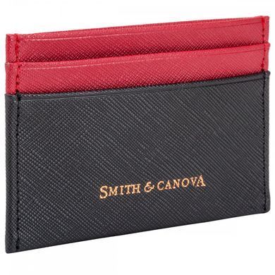 Кардхолдер кожаный Smith & Canova 26827 Devere (Black-Red)