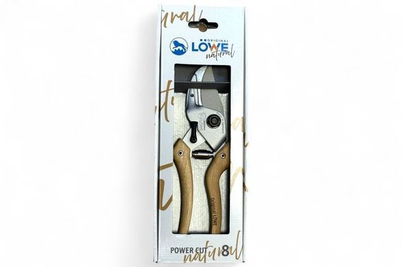 Секатор з ковадлом LOWE N8.107 Natural Series, зріз 24 мм, дерев&rsquo;яні ручки з гікорі