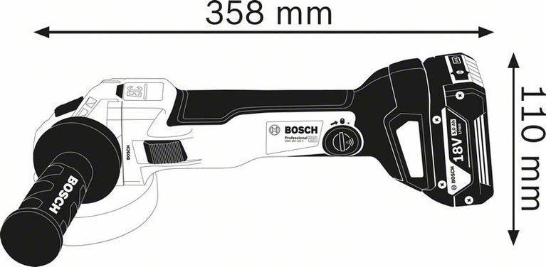 Аккумуляторная угловая шлифмашина Bosch GWS 18V-10 C Professional (06019G310A)