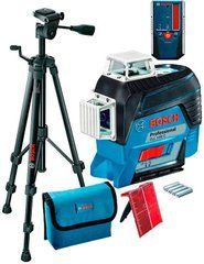 Линейный лазерный нивелир Bosch GLL 3-80 C + штатив BT 150 + приёмник LR 6 + чехол