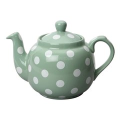 CT London Pottery Farmhouse Чайник керамический 1л зеленый белые горохи