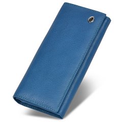 Червоний класичний гаманець із натуральної шкіри з монетницею на клямці ST Leather ST150, Блакитний