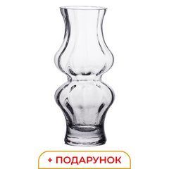 Скляна ваза для квітів прозора 20.5 см декоративна для дому та інтер'єру +
